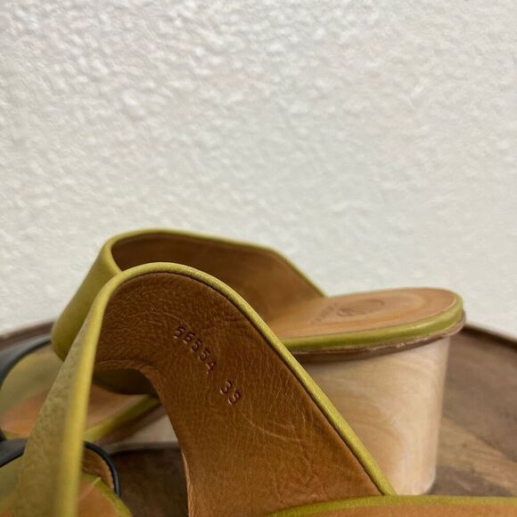 Coclico Doe Wedge Olive And Deep Sea Double Strap Wood Sandals Women’s 39 US 8.5 - Picture 9 of 9